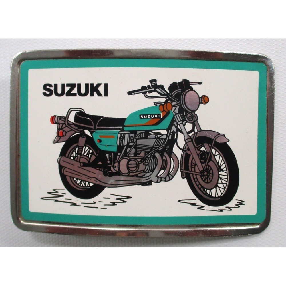 Vintage SUZUKI‎ GT550 Metal Belt Buckle 4" x 2.5"